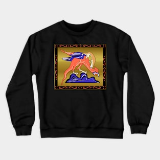 Weasel attack on a Dragon Crewneck Sweatshirt